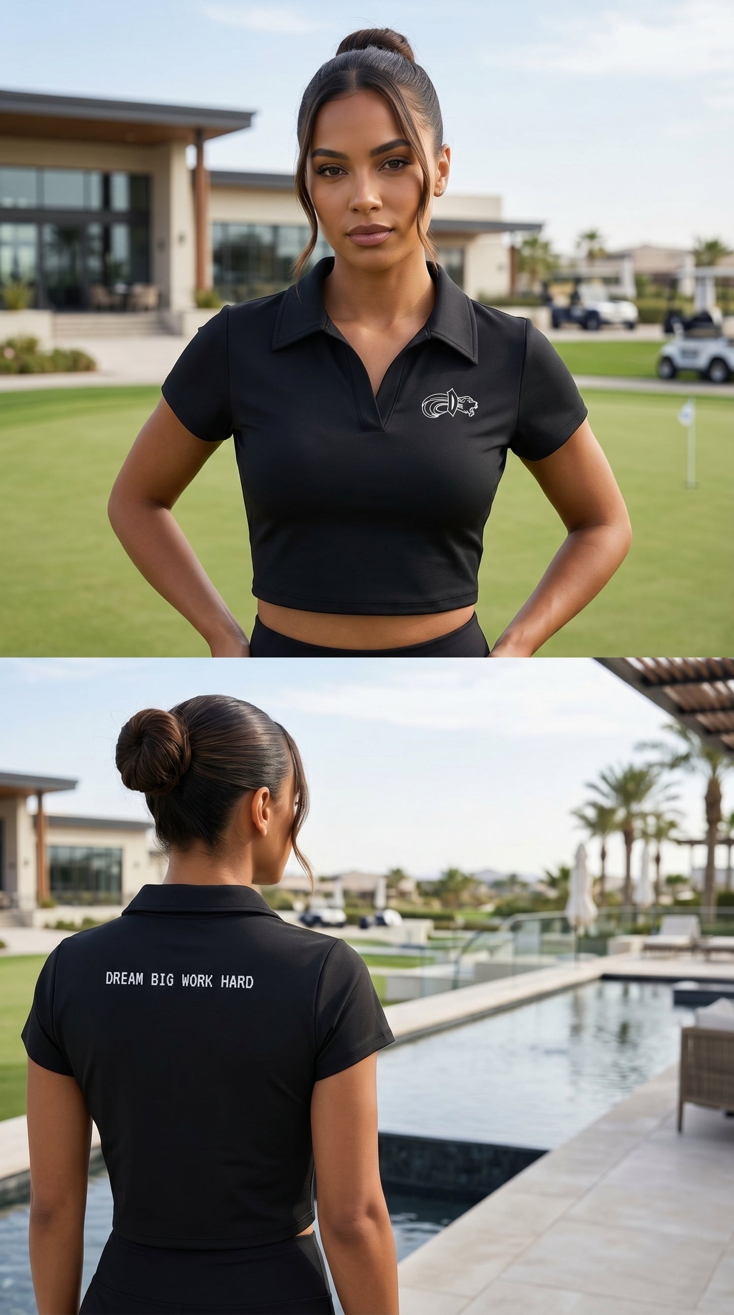 V-Neck Lapel Crop Top