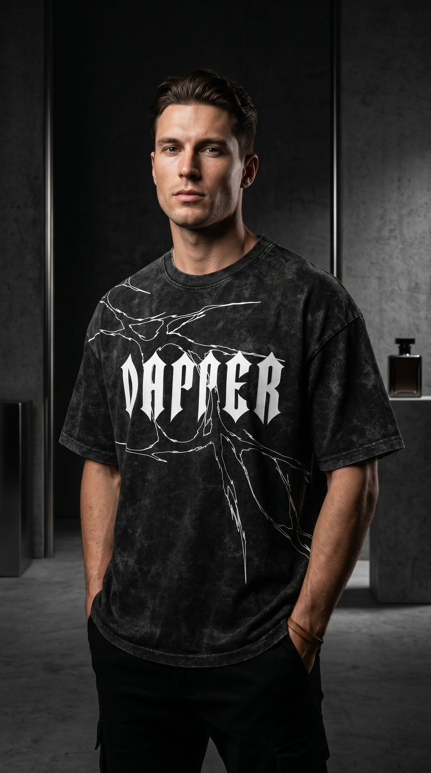 Dapper Signature Oversized Tee – Acid Black