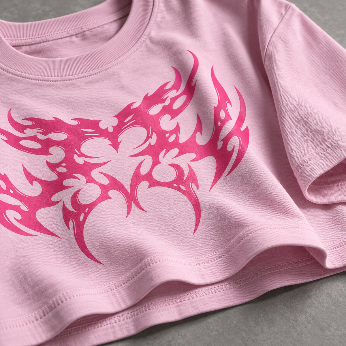Dapper Butterfly Crop Tee – Pink
