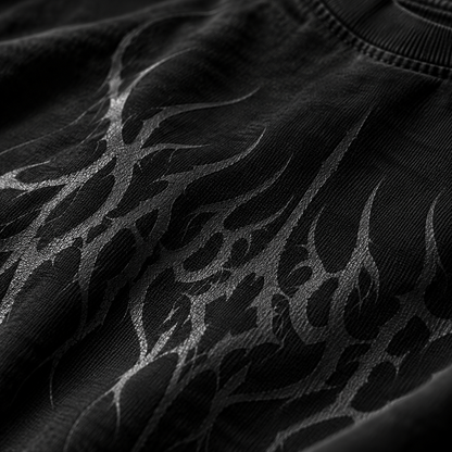 Dapper Shadow Gothic Oversized Tee – Black