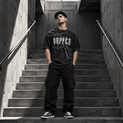 Dapper Signature Oversized Men Tee – Acid Black