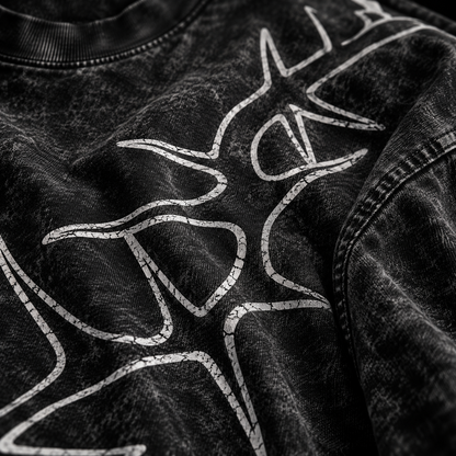 Dapper Thorn Acid Wash Oversized Tee – Black