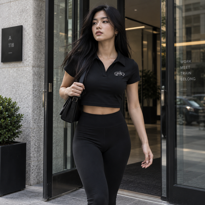 V-Neck Lapel Crop Top