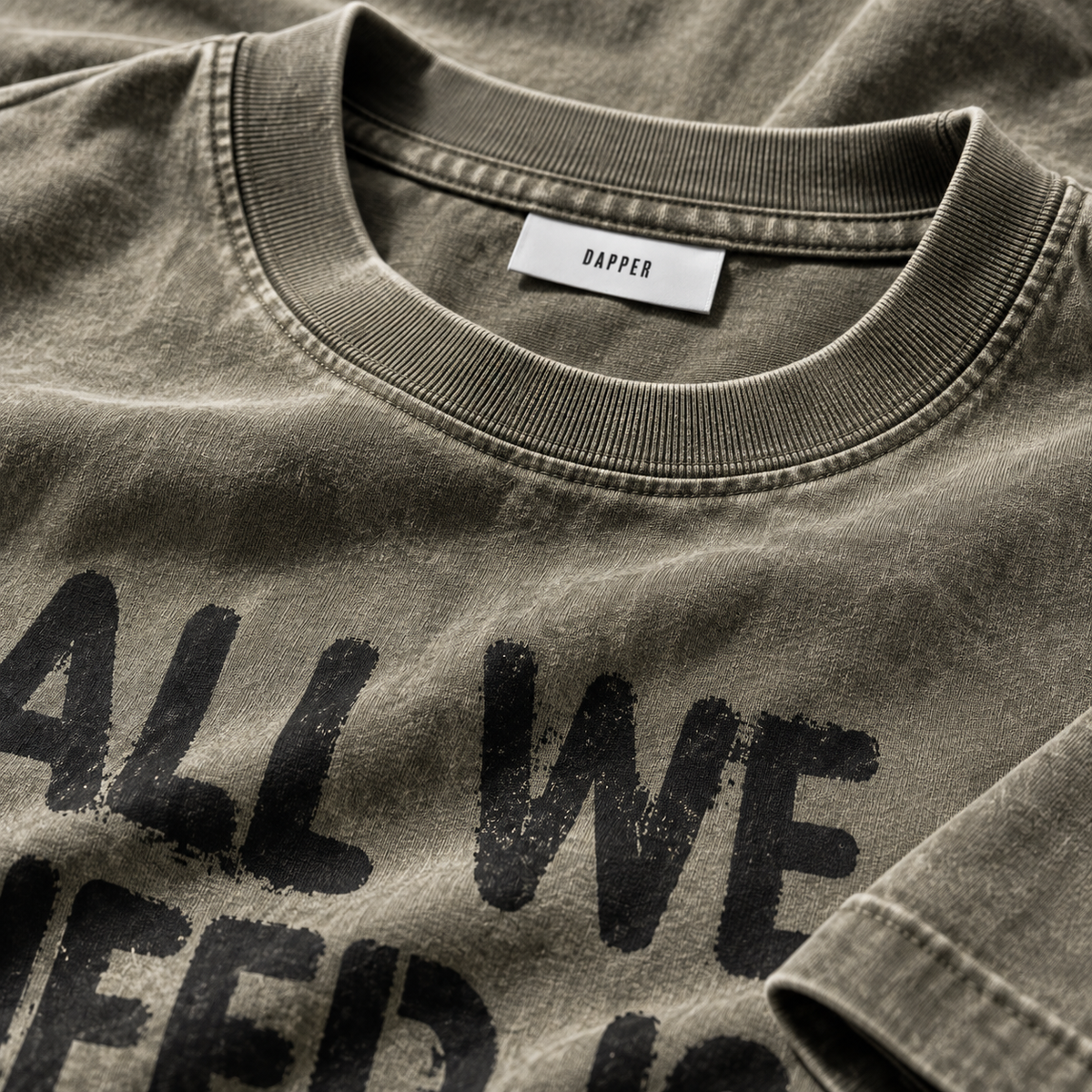 Vintage Men Washed Oversized Cotton T-Shirt