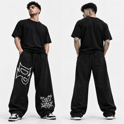 Snow Washed Raw Edge Men Sweatpants