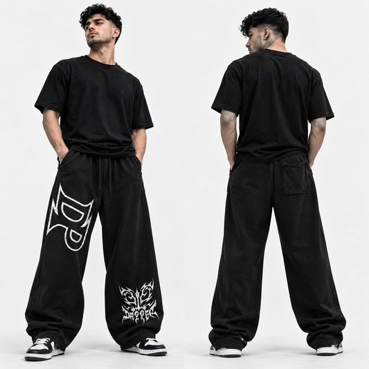 Snow Washed Raw Edge Men Sweatpants