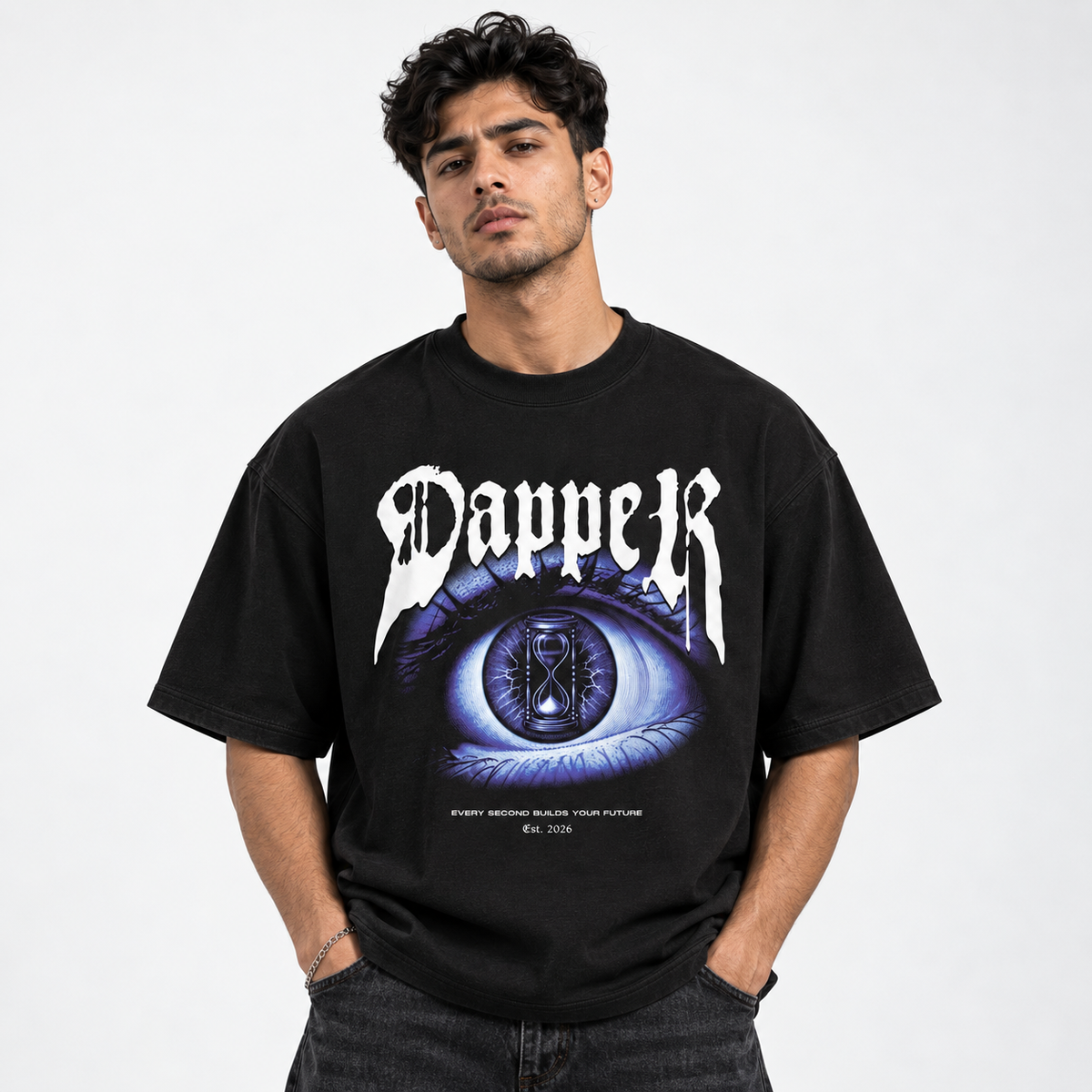 Boxy Oversized T-Shirt Unisex Eye Design Gothic