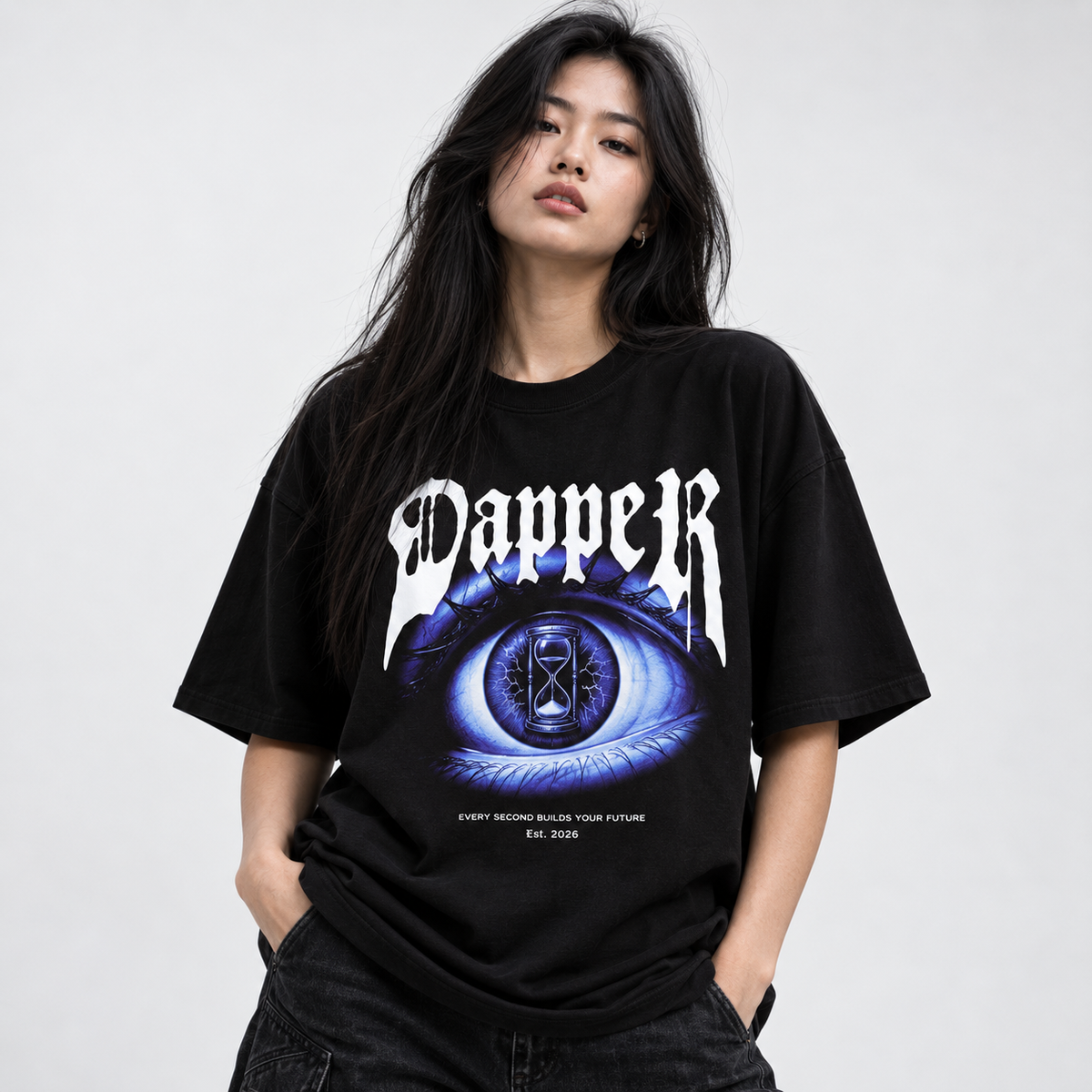 Boxy Oversized T-Shirt Unisex Eye Design Gothic