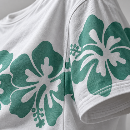 Dapper Tropical Bloom Oversized Tee – White