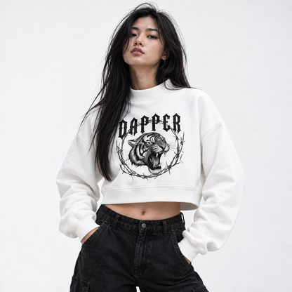 Essential Women Fleece Mock-Neck Crew Sweatshirt