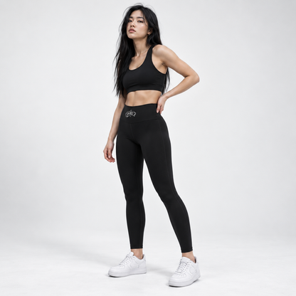 High-Waisted Women Yoga Leggings - Black
