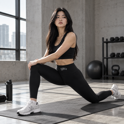 High-Waisted Women Yoga Leggings - Black