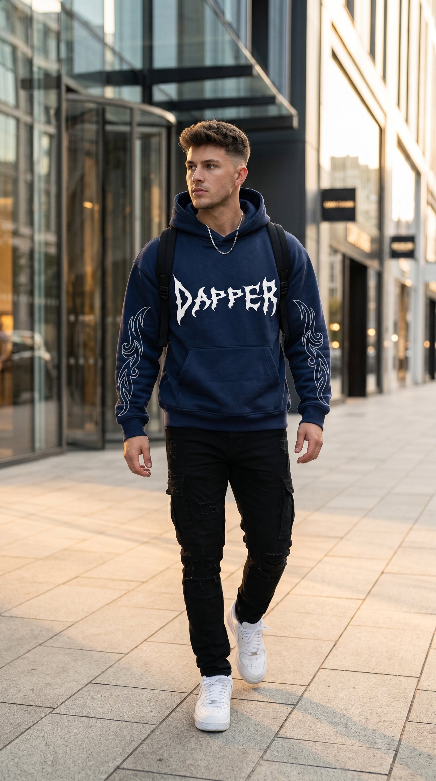 Dapper Tribal Oversized Hoodie Navy Blue | Premium Streetwear Hoodie