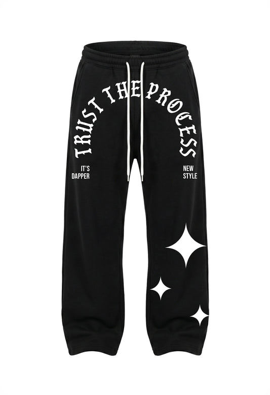 Dapper Trust The Process Oversized Joggers – Black