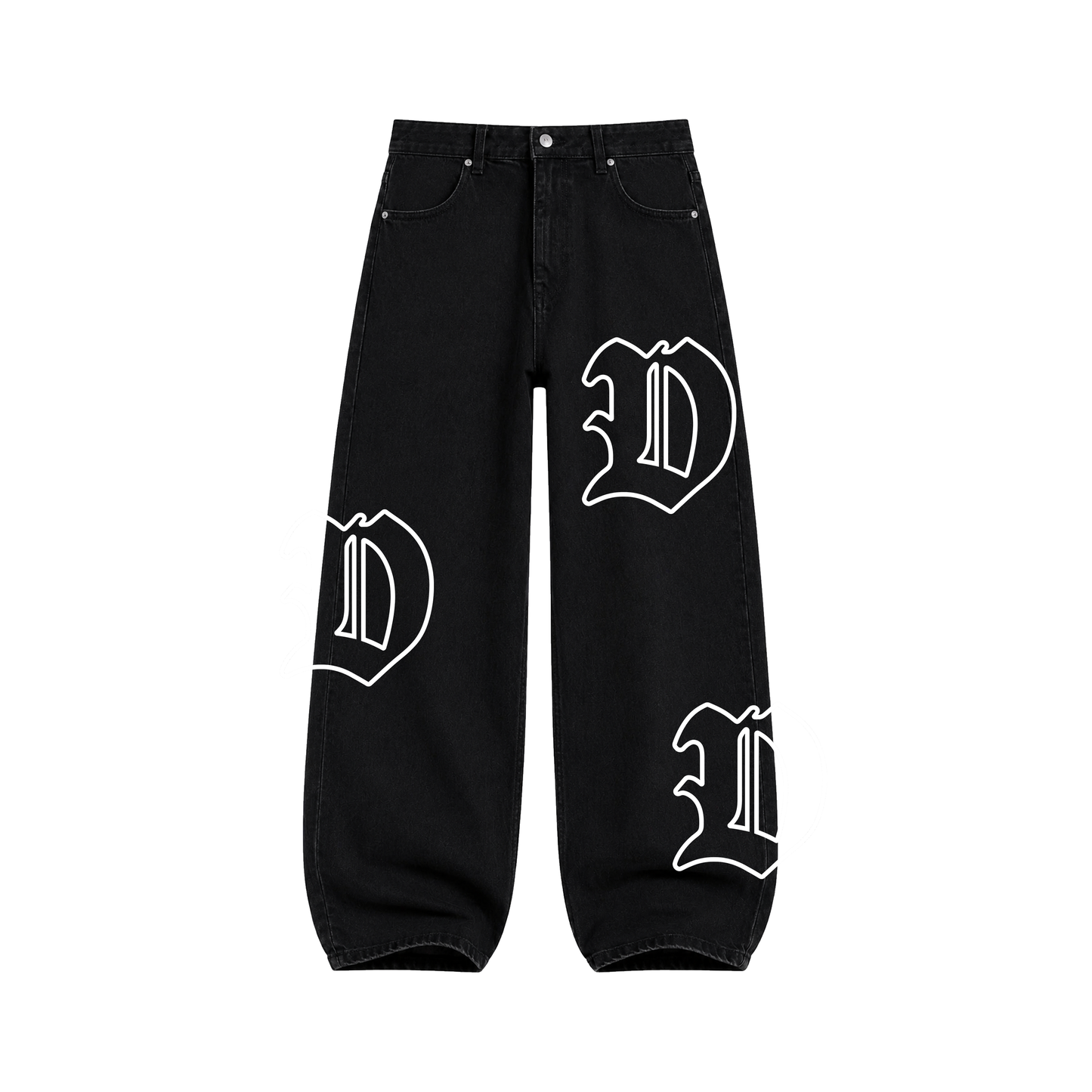 Gothic Dapper Baggy Denim Jeans – Black