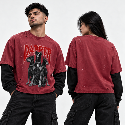 Unisex Vintage Wash Distressed Layer T-Shirt