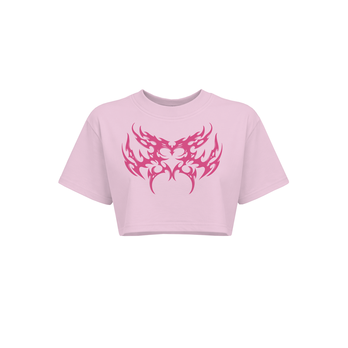 Dapper Butterfly Crop Tee – Pink