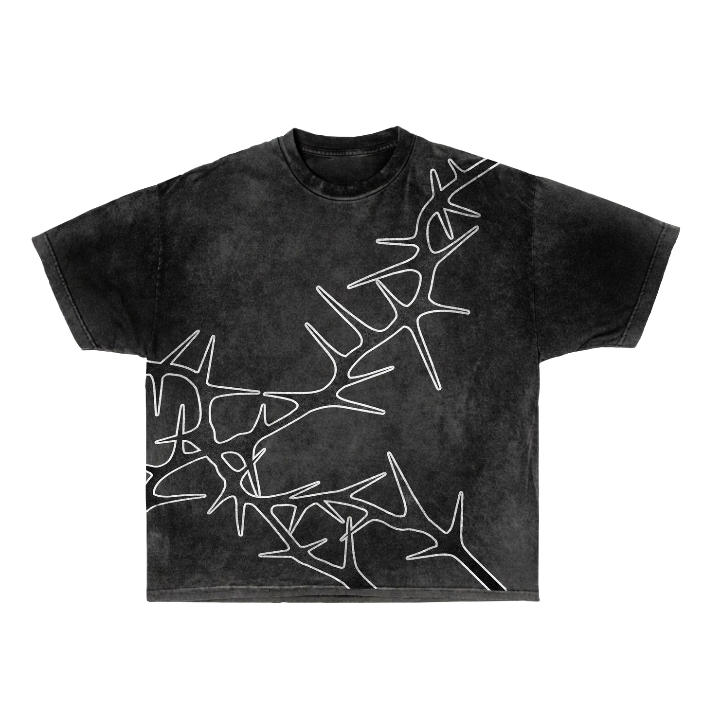 Dapper Thorn Acid Wash Oversized Tee – Black