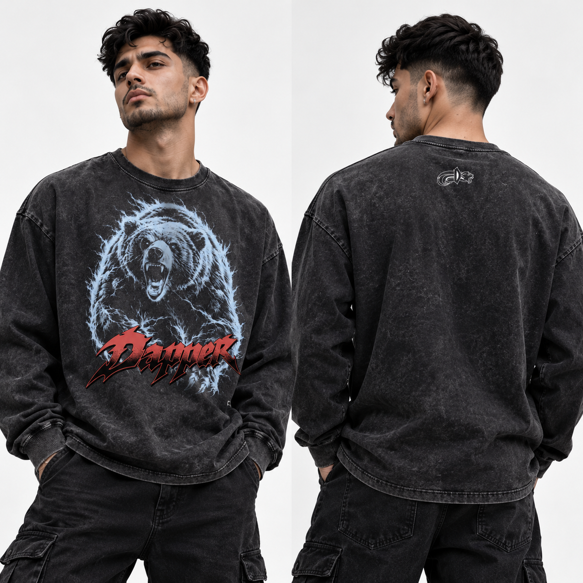 Snow Washed Frayed Edge T-Shirt